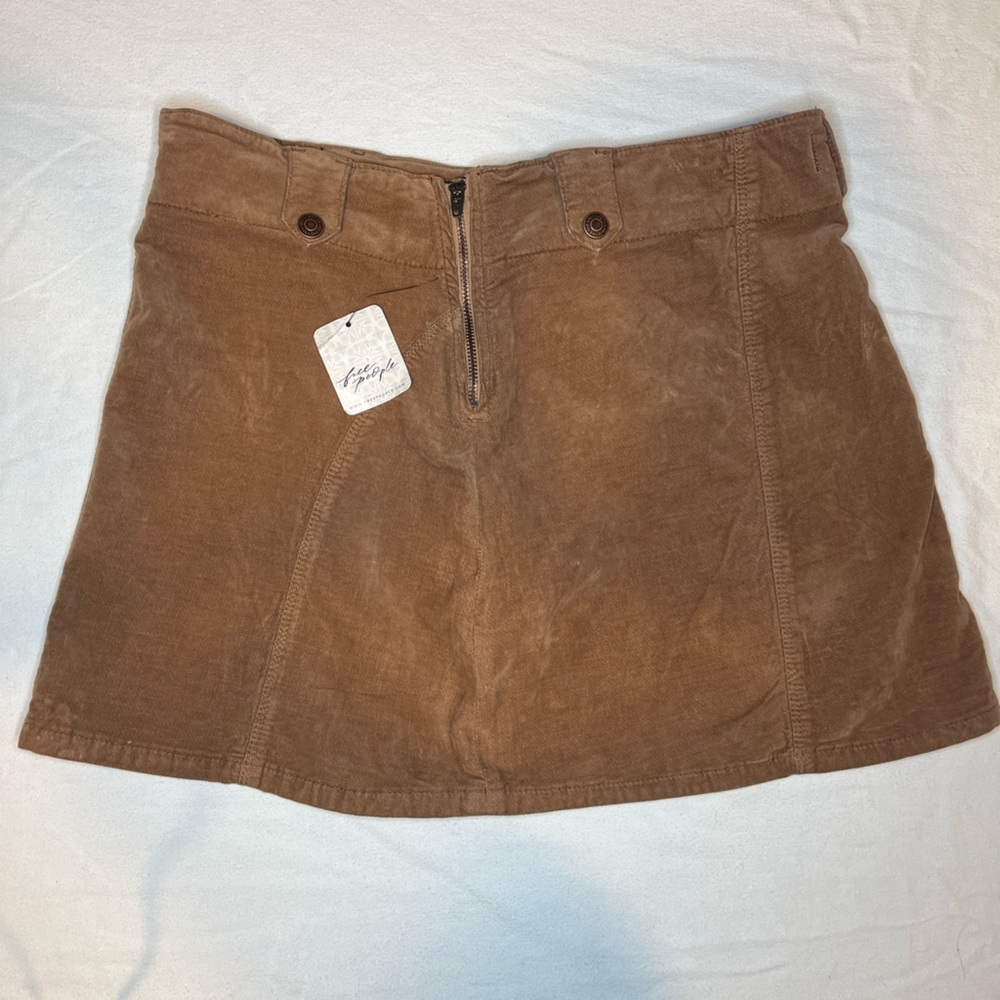 NWT Free People Almond Brown Suede  Mini‎ Skirt Women’s Size 29